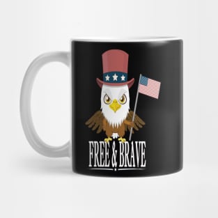 American Eagle USA Flag Land Of The Free And Brave Mug